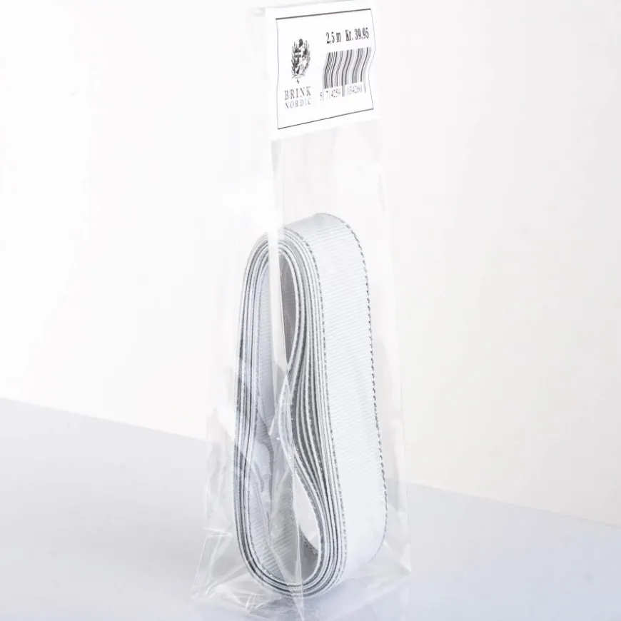 BÅND GROSGRAIN 25 MM X 2,5 M GRÅT SØLVFARVET