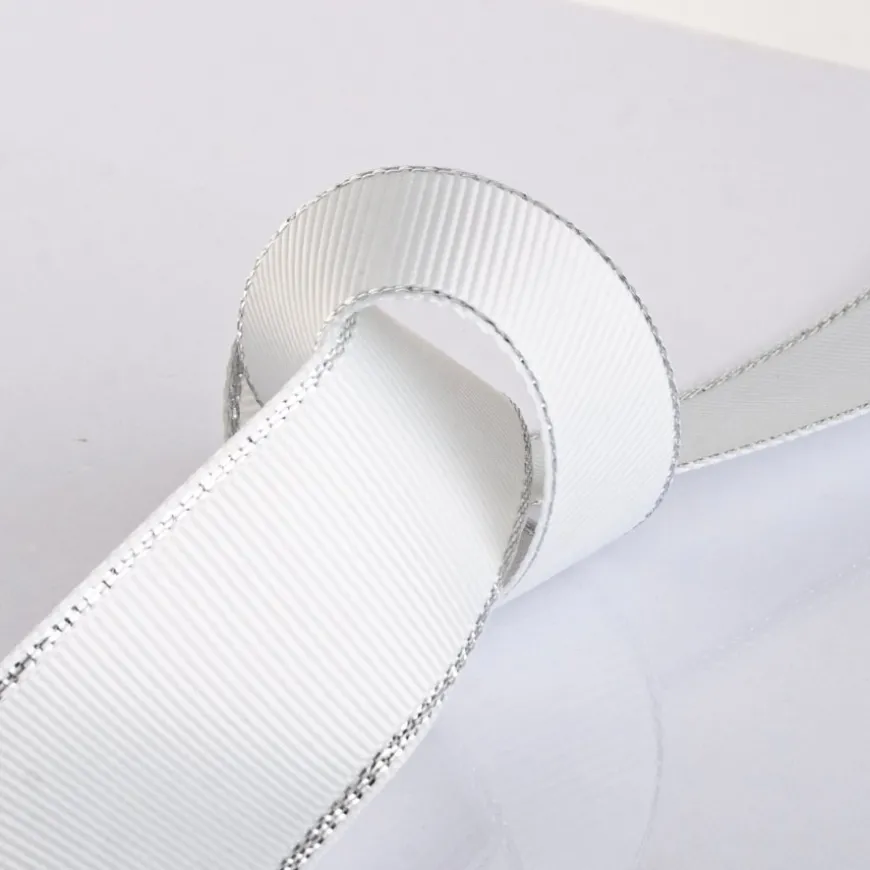 BÅND GROSGRAIN 25 MM X 2,5 M GRÅT SØLVFARVET
