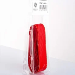 BÅND GROSGRAIN 25 MM X 2,5 M RØDT GULDFARVET