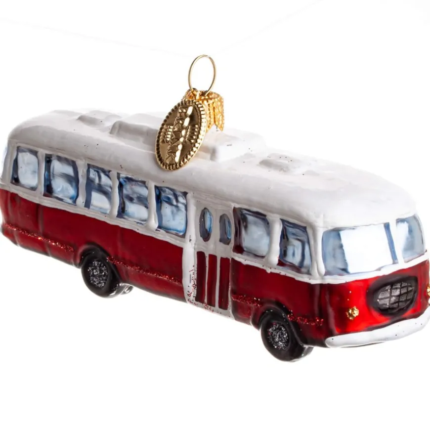 BUS 12 CM RØD HVID