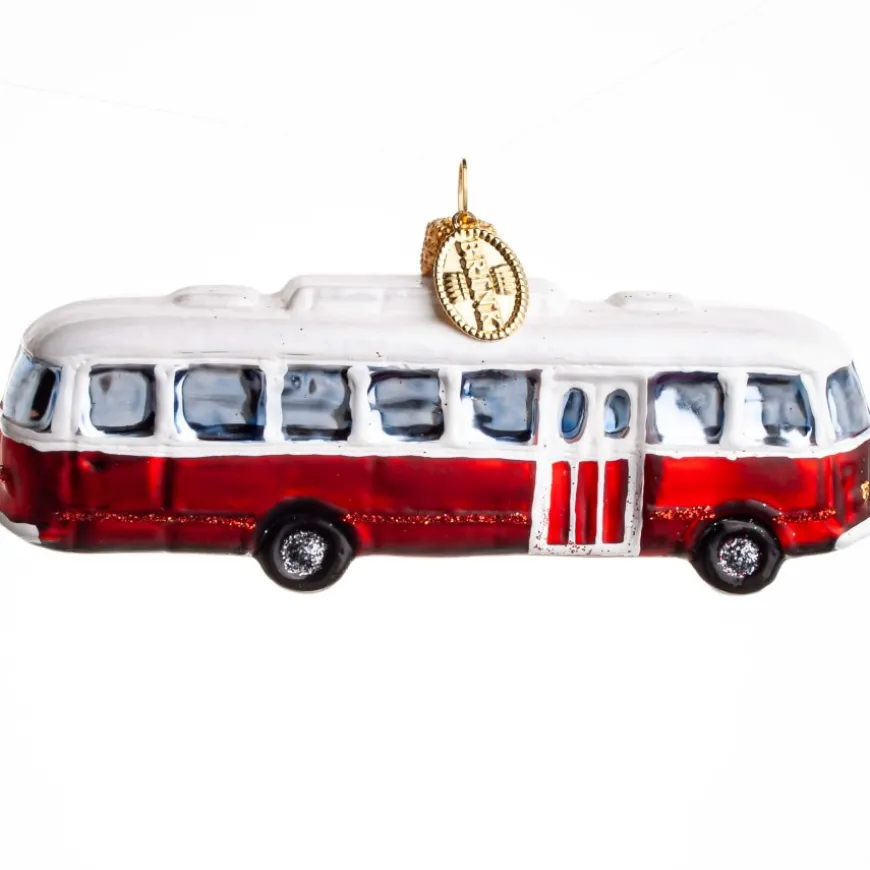 BUS 12 CM RØD HVID