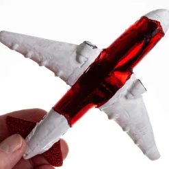 FLYVEMASKINE 13 CM RØD HVID