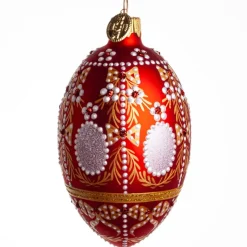 ÆG GUSTAVIANSK EMPIRE 10 CM RØD MAT
