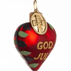 HJERTE GOD JUL 4 CM  RØDT