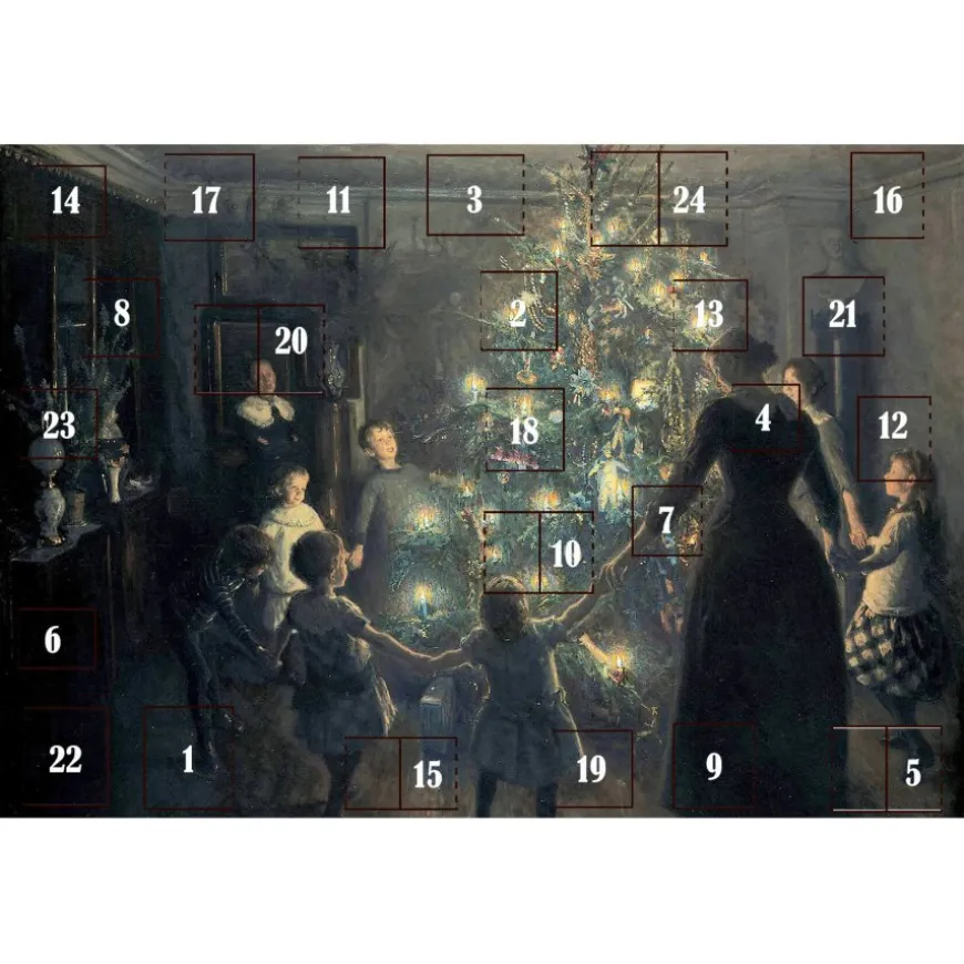 JULEKALENDER POSTKORT A6 GLADE JUL