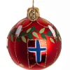 KUGLE FLAG 6 CM NORGE RØD