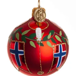 KUGLE FLAG 6 CM NORGE RØD