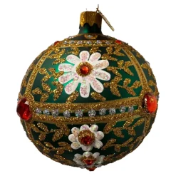 KUGLE MARGUERITE 8 CM GRØN MAT