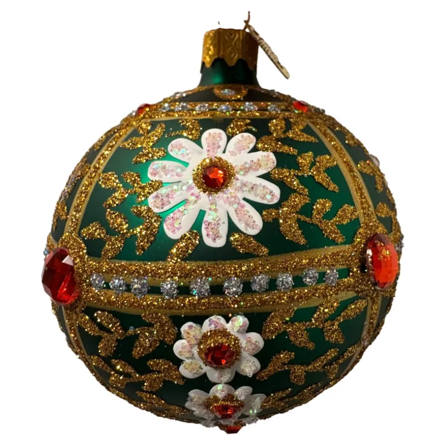 KUGLE MARGUERITE 8 CM GRØN MAT