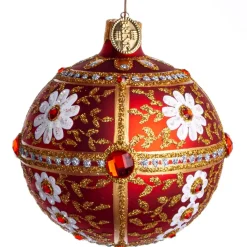 KUGLE MARGUERITE 8 CM RØD MAT