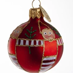 KUGLE NISSE  5 CM RØD