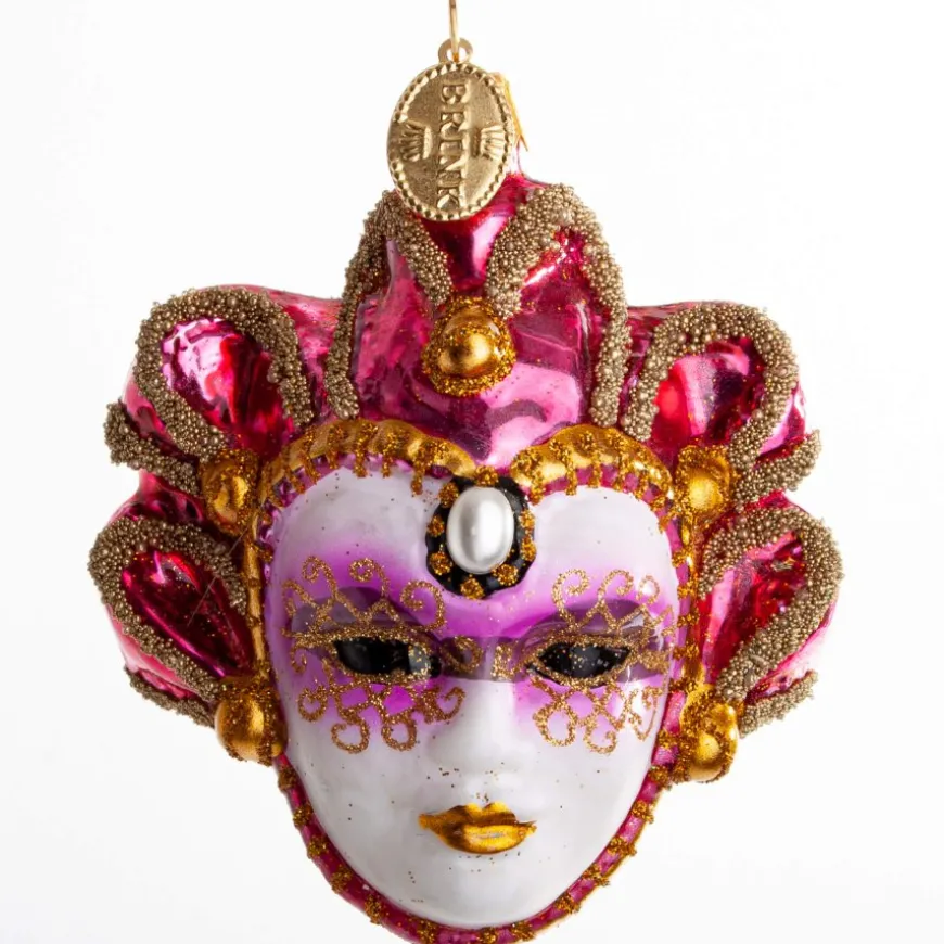MASKERADE MASKE 7 CM PINK
