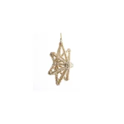 STJERNE 11 CM PERLE GULDFARVET