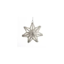 STJERNE 11 CM PERLE SØLVFARVET